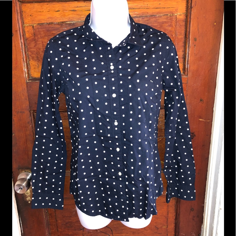 Gap White Polka Dots Long Sleeve